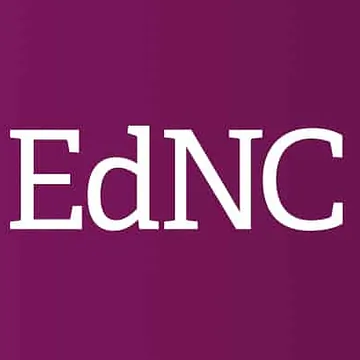 The text "EdNC" is displayed in large white letters centered on a solid purple background.